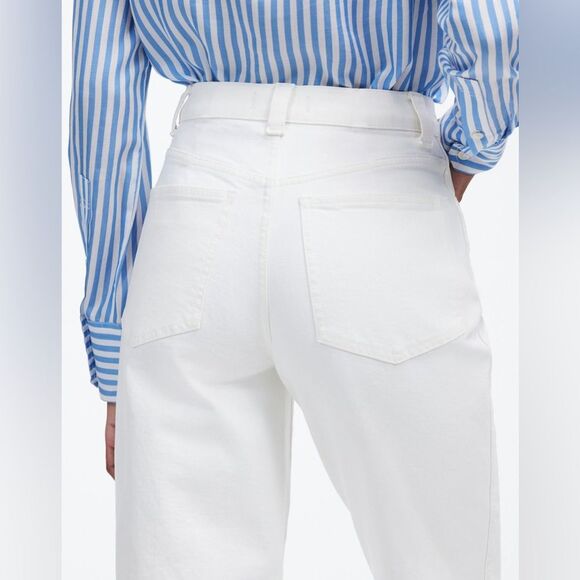 Madewell NWT The Perfect Vintage Wide Leg Crop Jeans Size 14W in Tile White - Picture 5 of 10